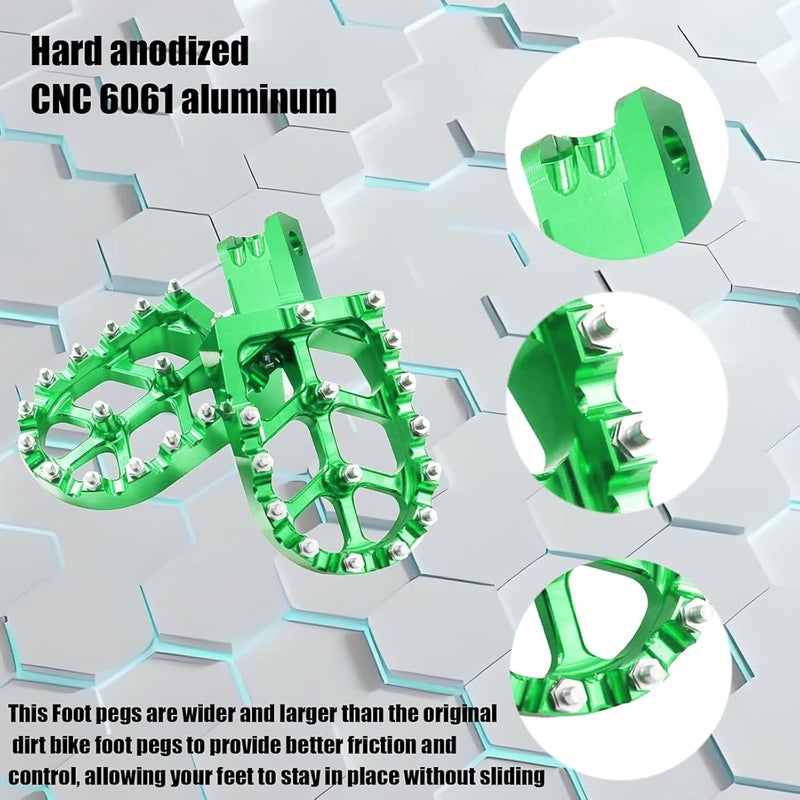 Adsspro Motorcycle CNC Aluminum Foot Pegs Foot Pedals Rests Footpegs For CT200U CT200U-EX BT200X CT100U Mega Moto Trail 100cc 212cc 196cc mini bikes Dirt Pit Bike (Green) - Image 3